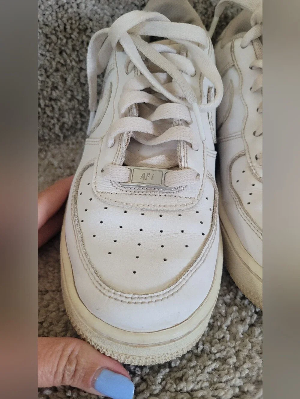 Nike  Air Force 1 '07 white leather sneakers Size 6Y